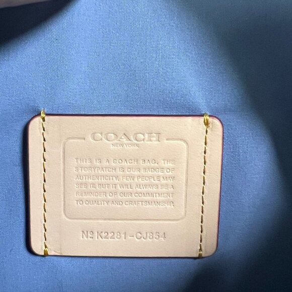 Coach Soft Tabby Blue Denim Shoulder Bag with Monogram Pattern - Picture 5 of 9